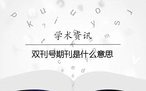 雙刊號期刊是什么意思